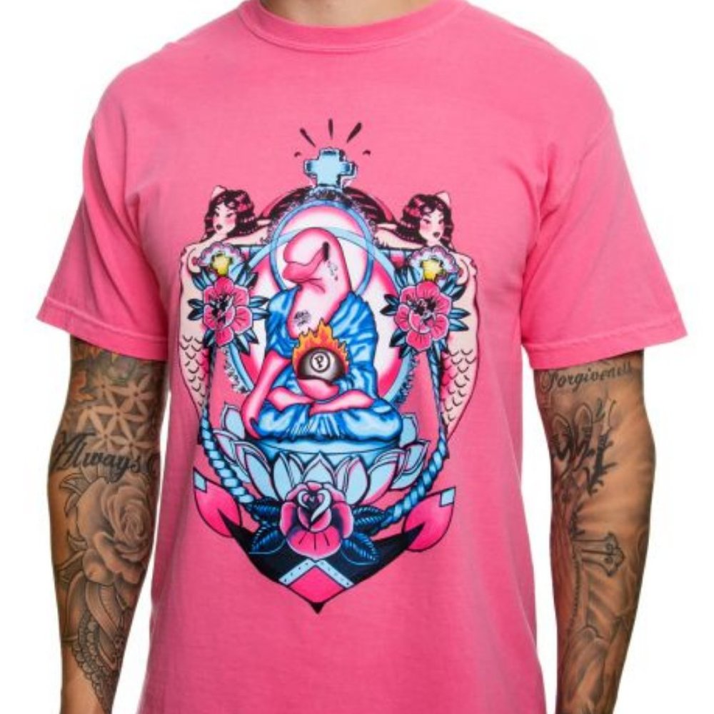 NWT PINK DOLPHIN TRADITIONAL CREST TEE